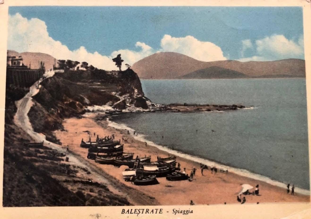 A historic postcard of Balestrate beach from our hosts’ collection